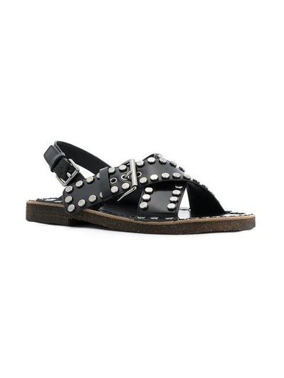 prada heart sandals|Prada studded pony skin sandals.